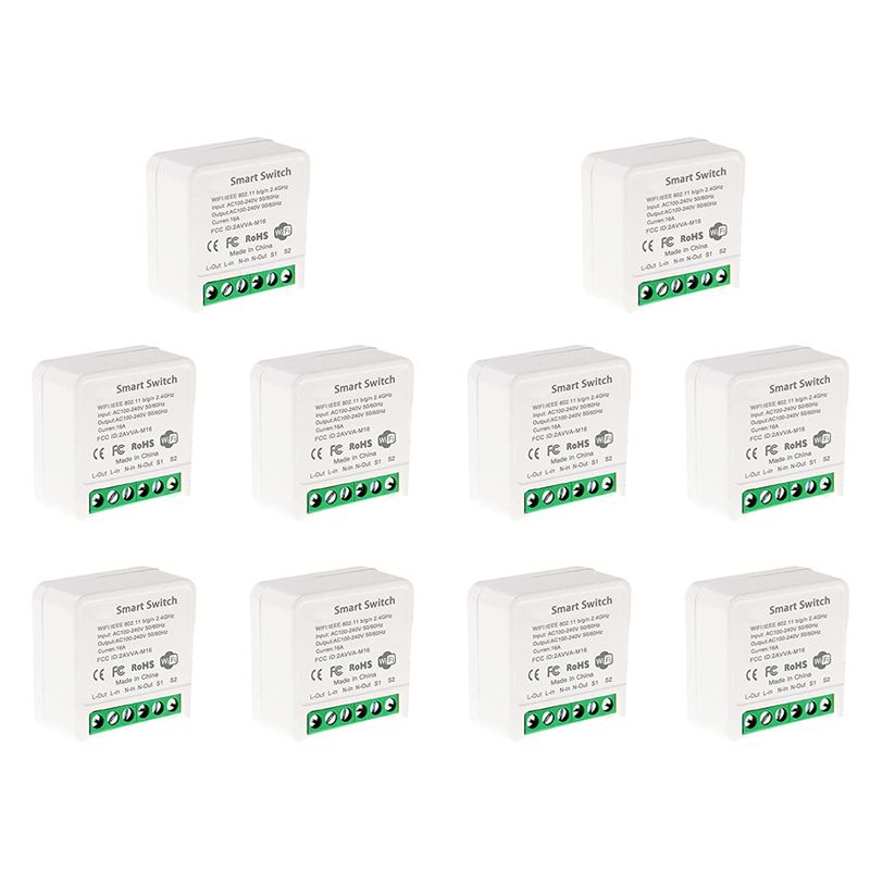 Smart Relay Tuya - 10X Mini Smart Wifi Relay Switch,