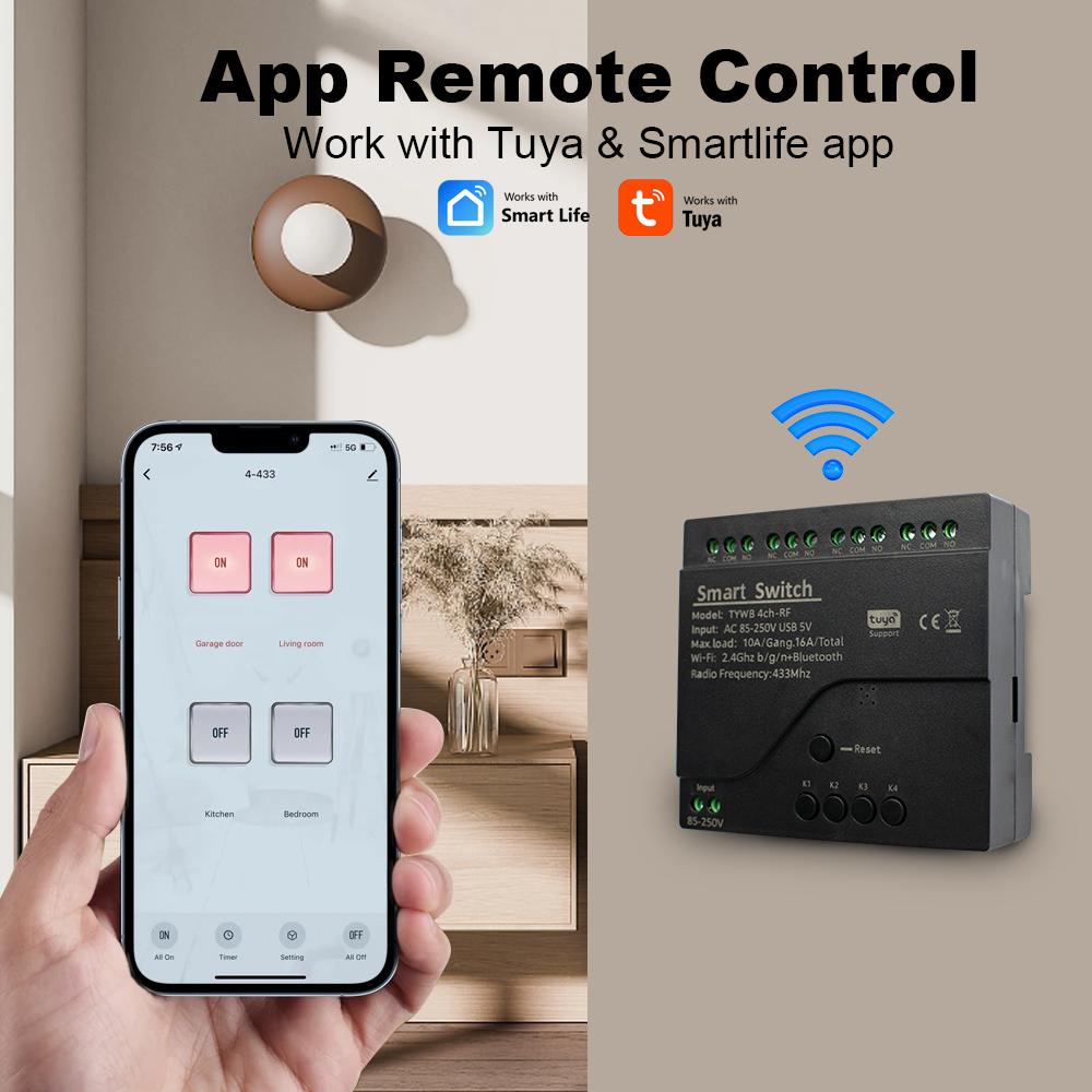 4CH Tuya Smart Wifi Switch Mod - огляд і ціна Tuya 4 Channel