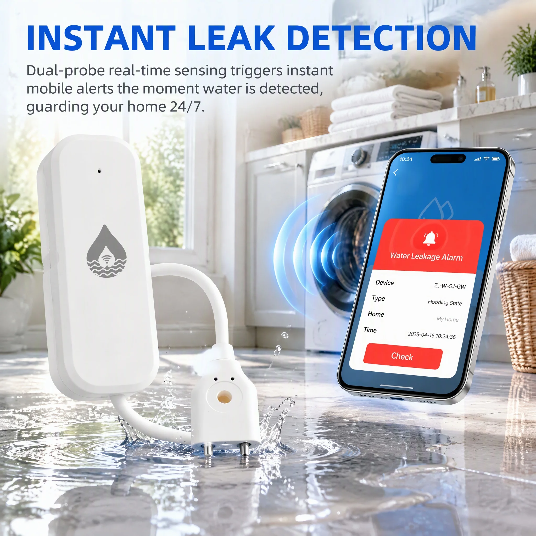 Smart WiFi Water Leak Detector - огляд і ціна Home Assistant Tuya