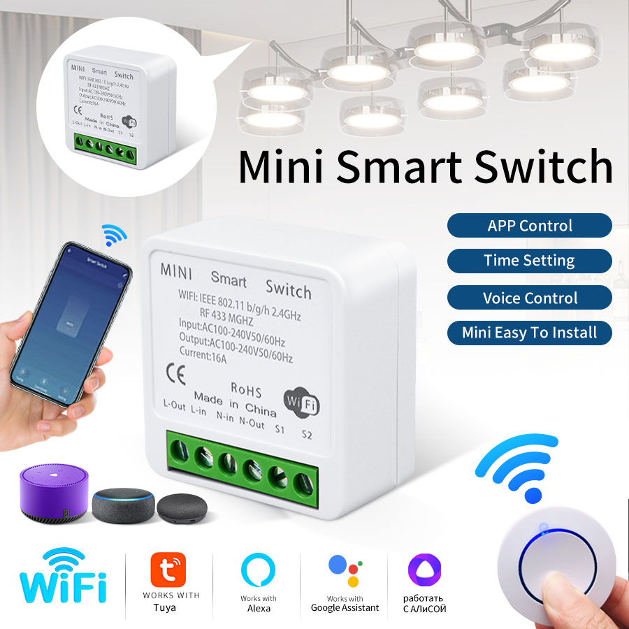 RF433Mhz 16A/20A Tuya WiFi Sma - огляд і ціна Smart Relay Tuya